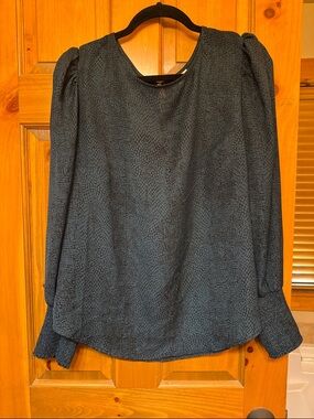 a new day Dark Gray Textured Long Sleeve Blouse